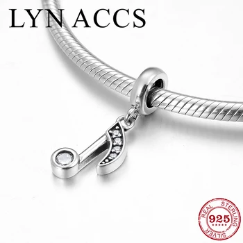 

2019 Hot 925 Sterling Silver Fine Clear CZ Musical Note Pendant beads for Jewelry making Fit Original Pandora Bracelet Bangles