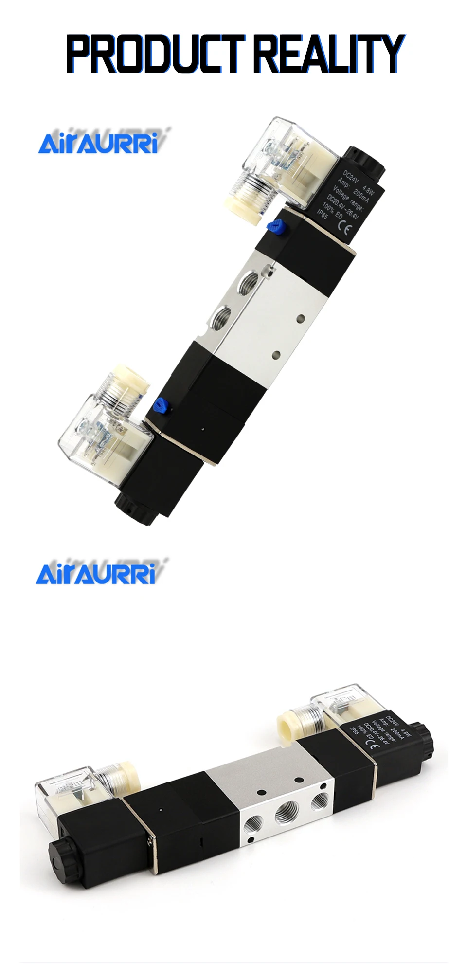 4V230-08 5 Way 3 позиции 1/" Пневматический электромагнитный клапан ValveDC12V DC24V AC110V AC220V