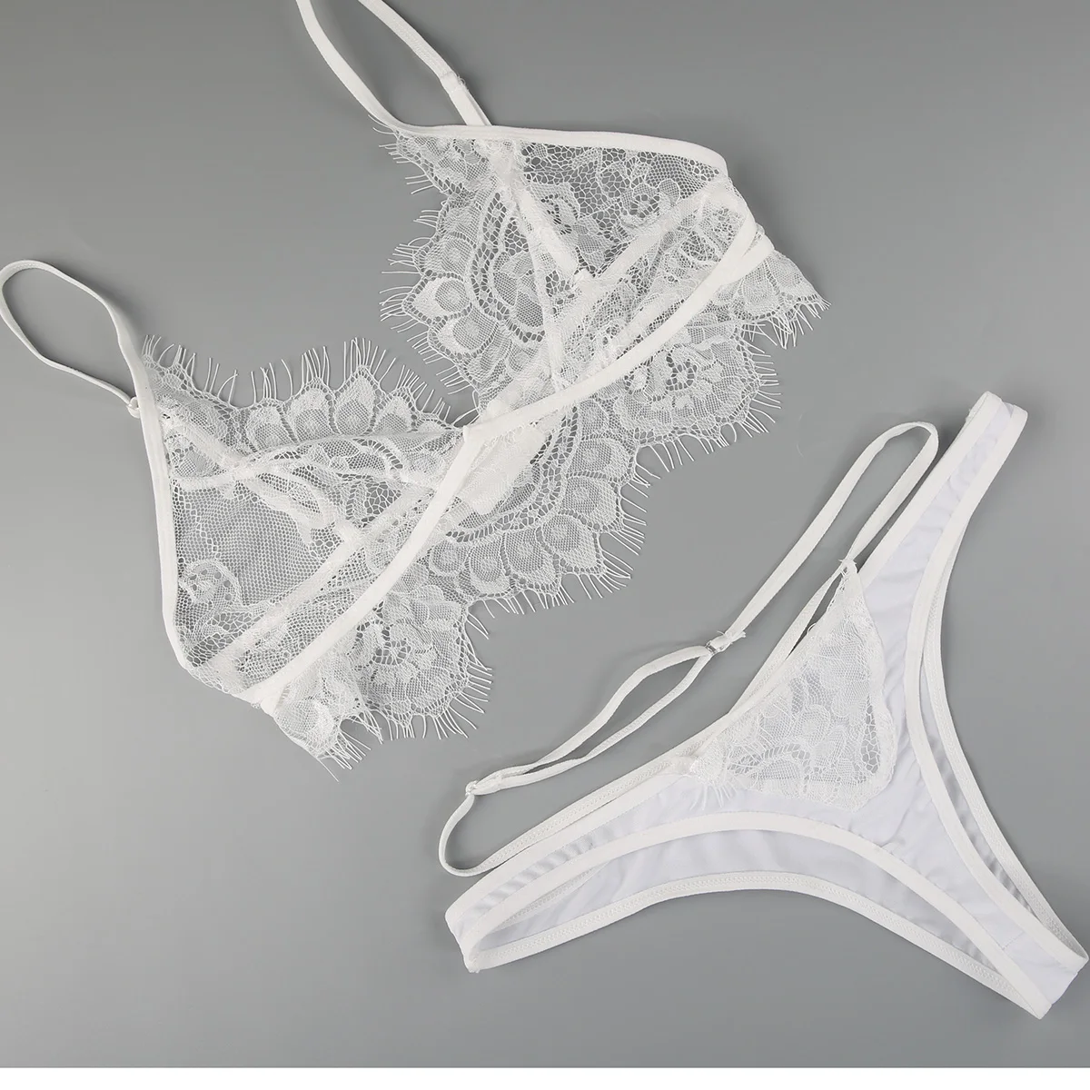white underwear and bra set