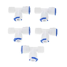 Best Price 5Pcs Water Filter Quick Fittings 3 Way 1/4" OD Hose Connection 3/8" BSP Male Thread Plastic Pipe Coupling Reverse Osmosis System Best Price 5Pcs Water Filter Quick Fittings 3 Way 1/4" OD Hose Connection 3/8" BSP Male Thread Plastic Pipe Coupling Reverse Osmosis System