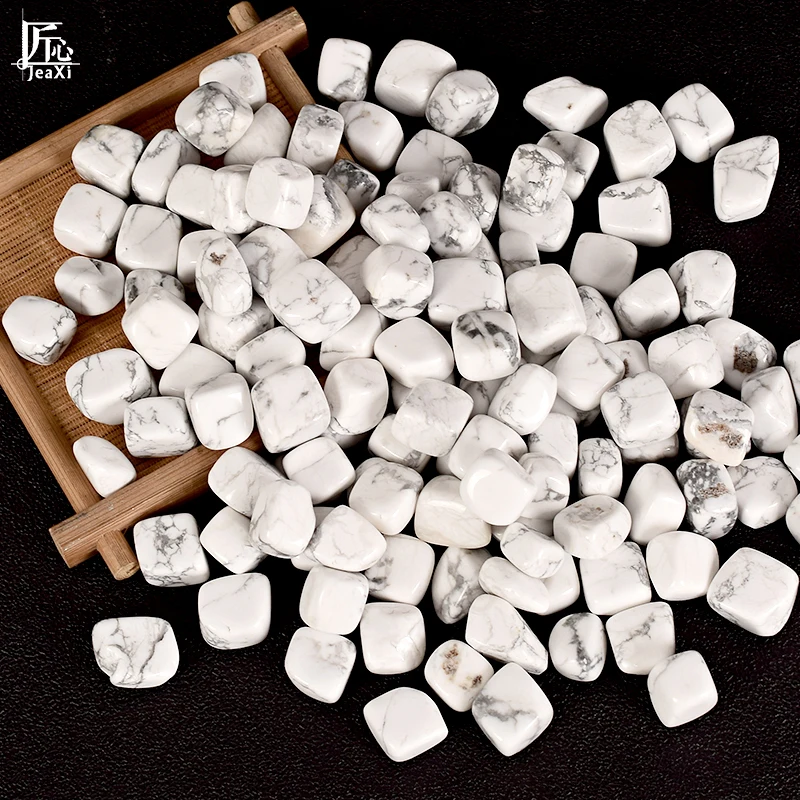 Разбитые камни полировка натуральных белых камней howlite и минералов