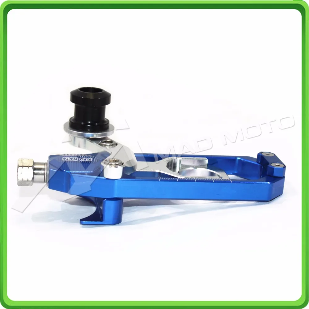 Motorcycle Chain Tensioner Adjuster with bobbin fit for APRILIA RSV4 2009 2010 2011 2012 2013 2014 Blue & Silver (12)