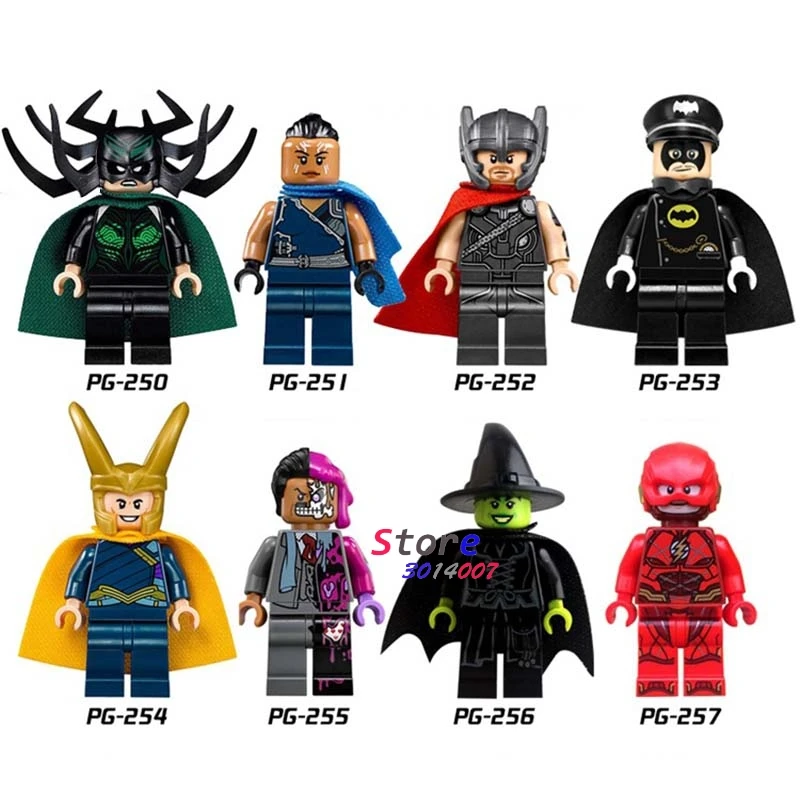 

80pcs super heroes Marvel Thor Ragnarok Two-Face The Flash Witcher collectible model building blocks friend toys for children