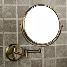 " Двусторонняя Ванная комната складной латунь бритья макияж зеркало античная бронза настенный продлить с двойной руку 1x3x увеличительное