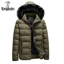 Новая хлопковая зимняя куртка с капюшоном, мужские утепленные меховые пальто с капюшоном, Повседневная пуховая парка, верхняя одежда, мужская брендовая одежда