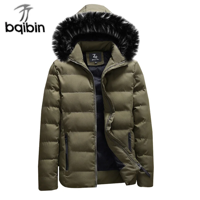 

New Cotton Hooded Winter Jacket Men Thicken Warm Fur Hooded Coats Casual Down Parka Outwear Male Brand Clothing
