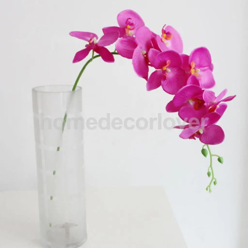  93cm Long Stem Artificial Silk Phalaenopsis Butterfly Orchid Flower Wedding Bridal Bride Floral Arrangement Home Decor