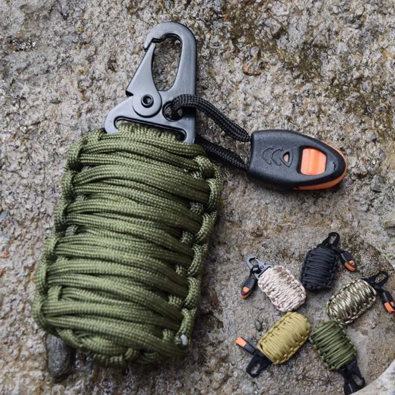 New EDC Outdoor Multipurpose 8 in 1 survival Paracord Rescue cord