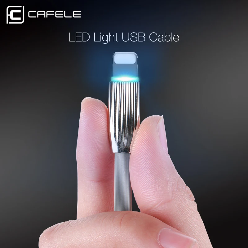  Cafele Beleuchtung USB Kabel für iPhone X Xr Xs Max 8 7 6s Plus mit Weiß LED Licht 120cm Flache 8 P