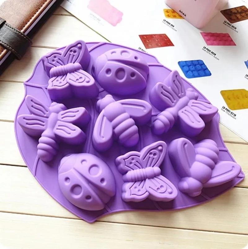 free shipping! design 3d insect silicone mold, Chocolate candy cake Molds, Creative form for