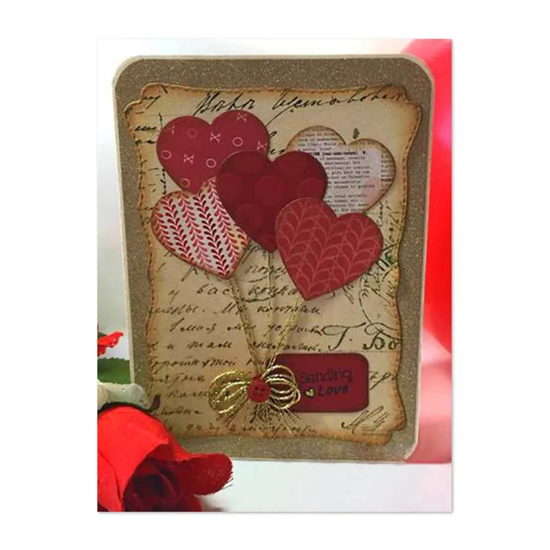 

Naifumodo Dies Scrapbooking Heart Ballon Metal Cutting Dies Valentine Die Cut Tag for Card Making Die Craft Circle Embossing New