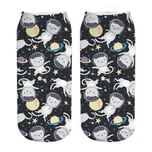 Носки с 3d принтом кота космонавта; детские носки и носки; 20 см