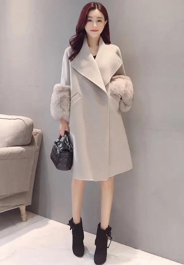 2017 Femmes Kaki Nouvelles Moyen Haut Gamme Édition Hiver Moralité Vestes Cultiver Coréenne Épais Manteau Sa Longtemps De Laine Automne rCStq1xwr