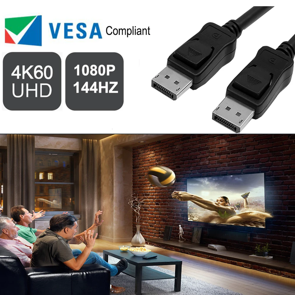 Кабель Displayport 144 Гц 1440P кабель 1 2 папа 6 футов 8 м DP для Hp Dell Asus lenovo|displayport cable|cable