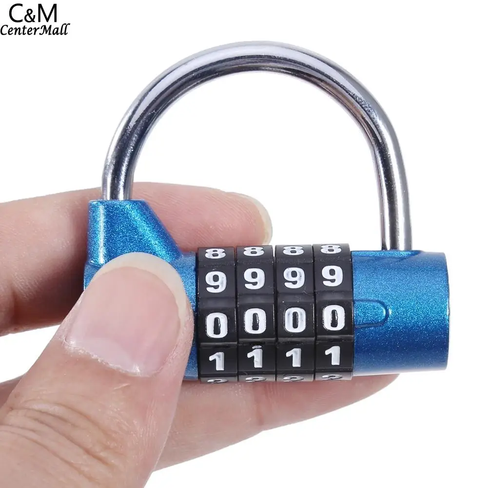 

Digits Padlock Travel Combination Lock Wide Cupboard Lock Cabinet Wardrobe Safe 4 Gym Coded Shackle Safety Password Lock