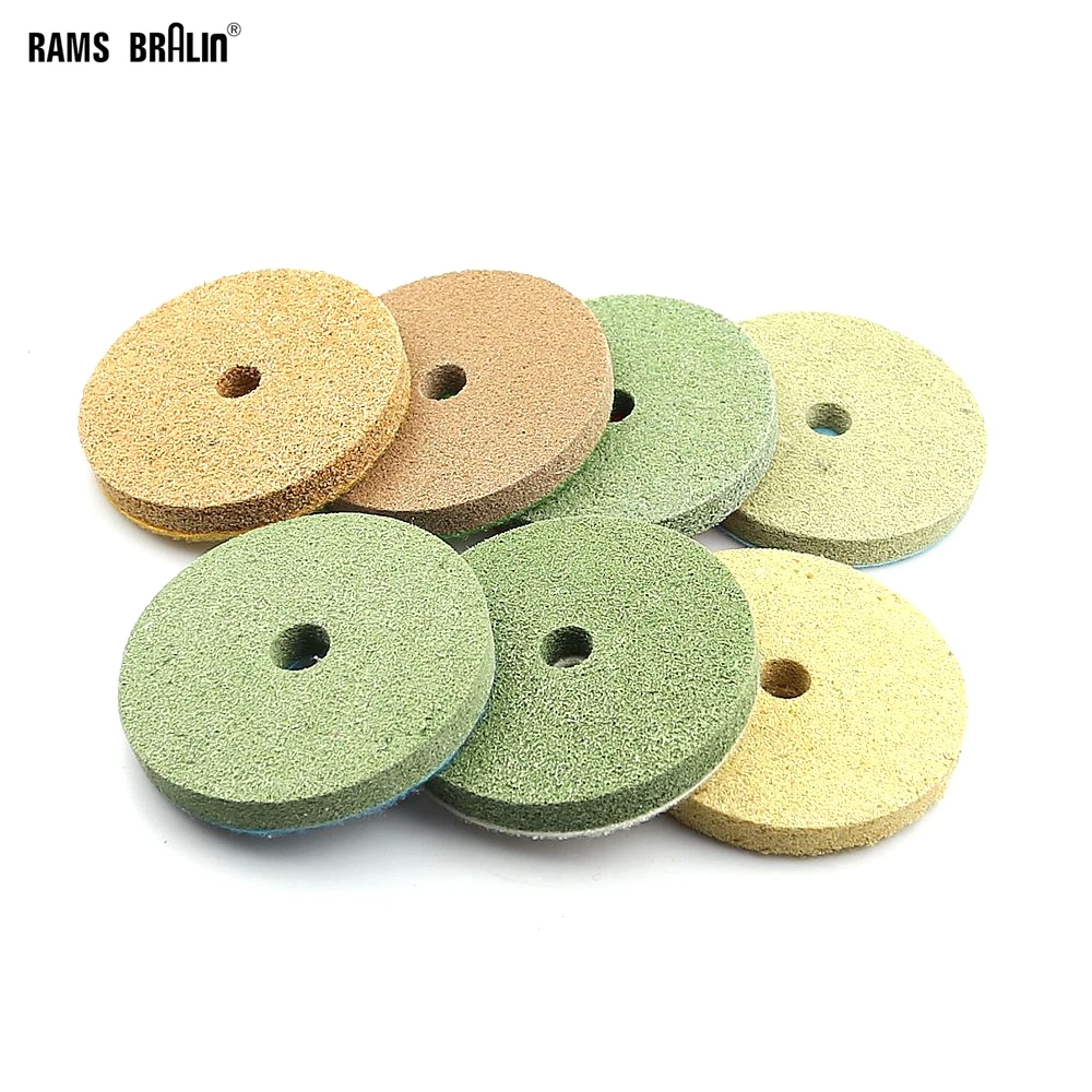 

7 pieces 4"/100mm Nylon Diamond Sponge Flexible Grinding Disc for Marble Stone Buff Polishing Pad
