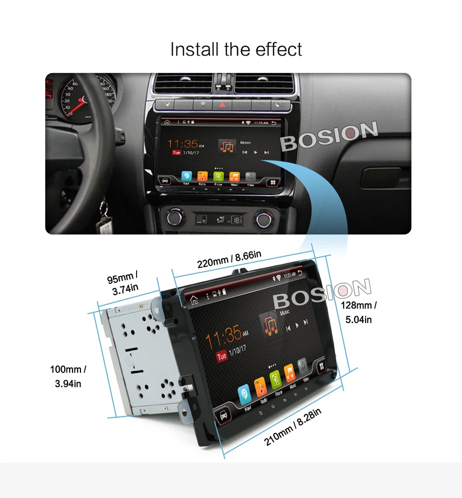 Sale 2 Din 9" Android 7.1 Quad Core Car Head Unit Radio for vw Volkswagen Golf Plus Passat CC Touran Tiguan Sharan Skoda Seat 19