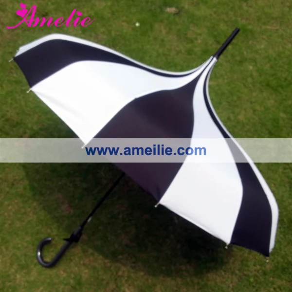 8pcs/lot Cheap Straight Pagoda umbrella Black and White Stripe Patterns Sun Umbrella available in Stock