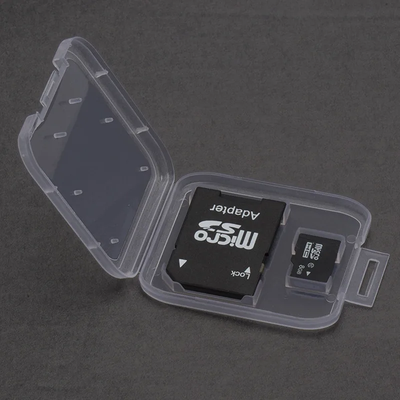 2000pcs/lot Transparent Clear Standard SD SDHC Memory Card Case Holder