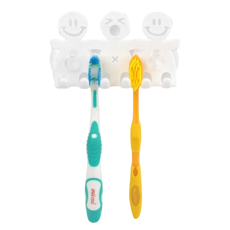 Bathroom Cartoon Sucker Toothbrush Holder Suction Cup Toothbrush Rack Cap
