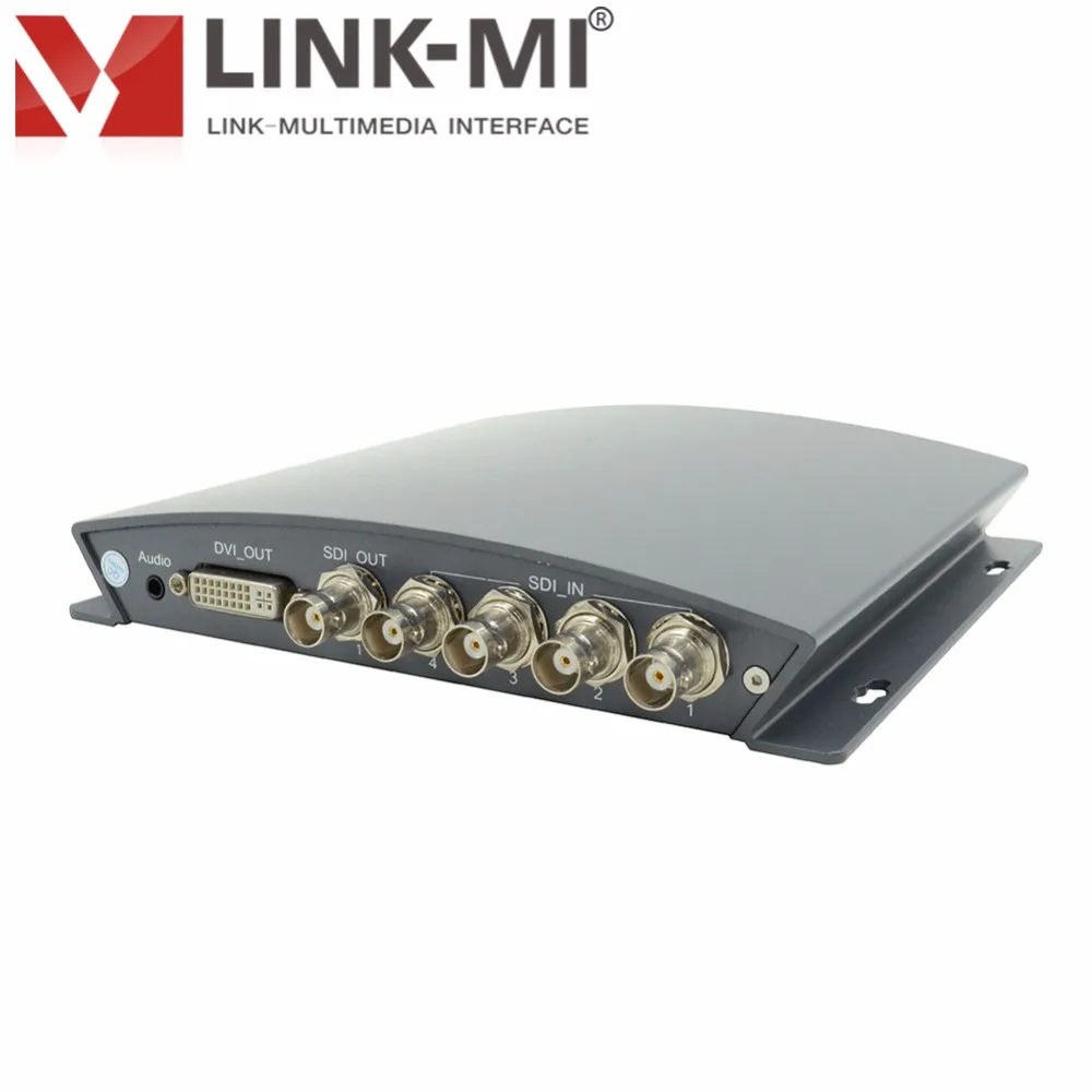 LINK-MI LM-PSD41 sdi видео процессор 4 в 1 из разделитель DVI 1x4 SD/HD/3G-SDI to SDI/разветвитель DVI переключатель 4x1 с RS232 RS485