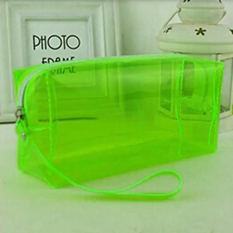 شفافة للماء سستة التجميل حقيبة ماكياج حقيبة السفر المنظم أدوات الزينة حقيبة قدرة كبيرة قلم رصاص حالة اللوازم المدرسية