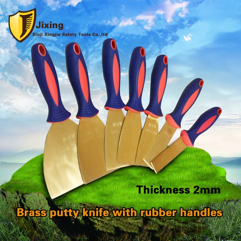 

Brass Putty Knife with rubber handles,Explosion-proof tools,Thickness 2 mm