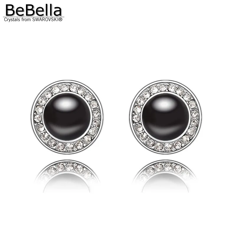 Женские сережки-жемчужины серьги со стразами Сваровски, разные цвета, подарок к дню Святого Валентина