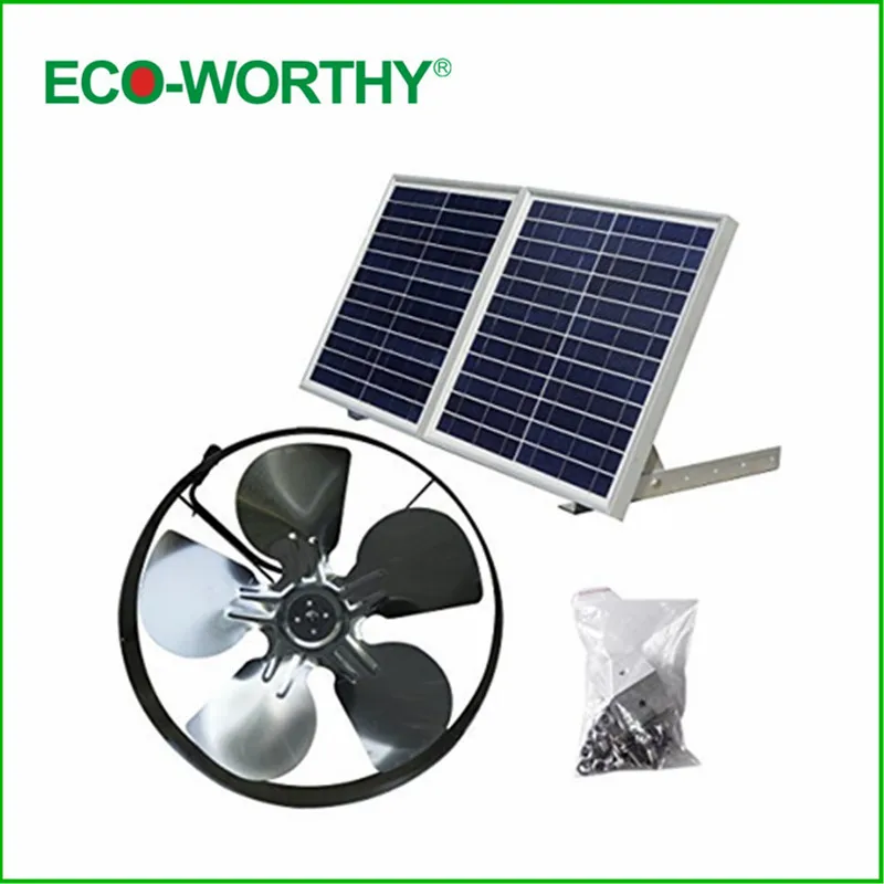 

New 25W Solar Powered Attic Ventilator Gable Roof Vent Fan with 30W Foldable Solar Panel