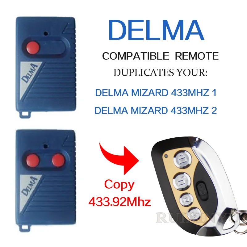 

high quality copy DELMA MIZARD 433MHZ 1 / DELMA MIZARD 433MHZ 2 433.92mhz remote control for garage door