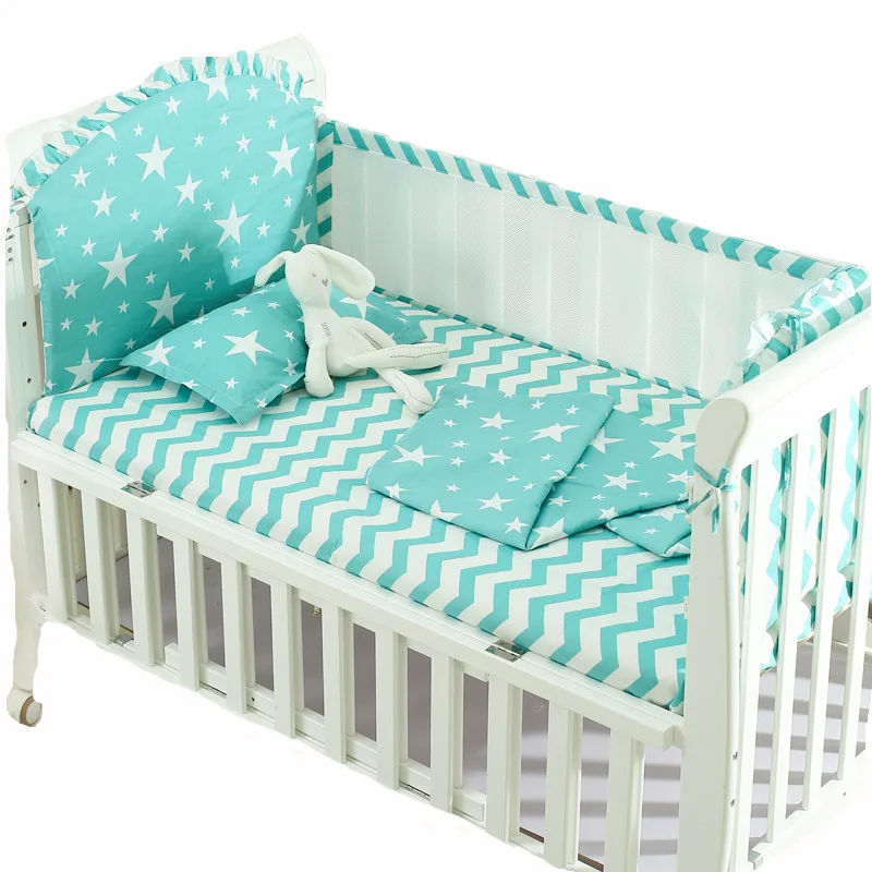 5 шт./компл. детская кроватка кровать бамперы+ постельное белье хлопок Детское покрывало для кровати бамперы для кроватки в кроватку для новорожденных Постельное белье