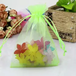 Бесплатная доставка 200 шт./лот светло-зеленая органза сумки 11x16 см вечерние украшения в подарок конфеты упаковочные мешочки с затяжками