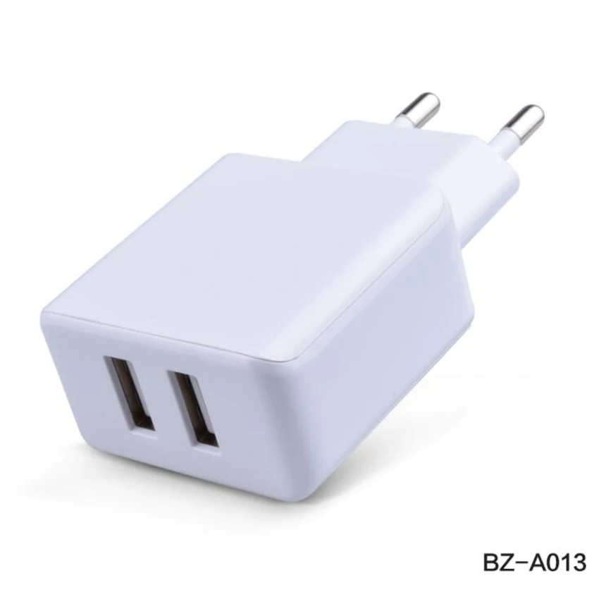 ЕС Plug 2 Порты USB Зарядное устройство 5 В 2A сетевой адаптер мобильный телефон зарядка для iPhone iPad samsung 400 шт./лот
