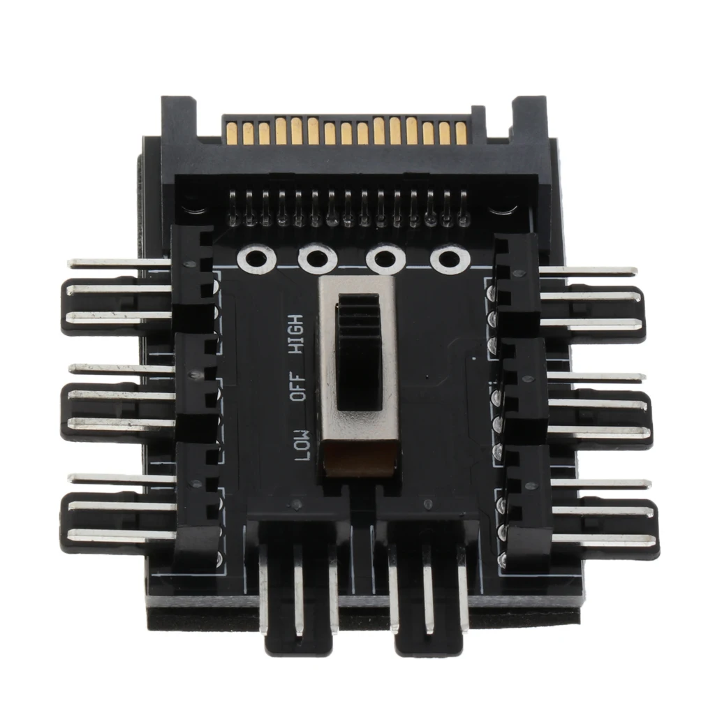 PC 1 to 8 4Pin Cooler Cooling Fan Hub Splitter Cable PWM 3Pin Power Supply Speed Controller Adapter 