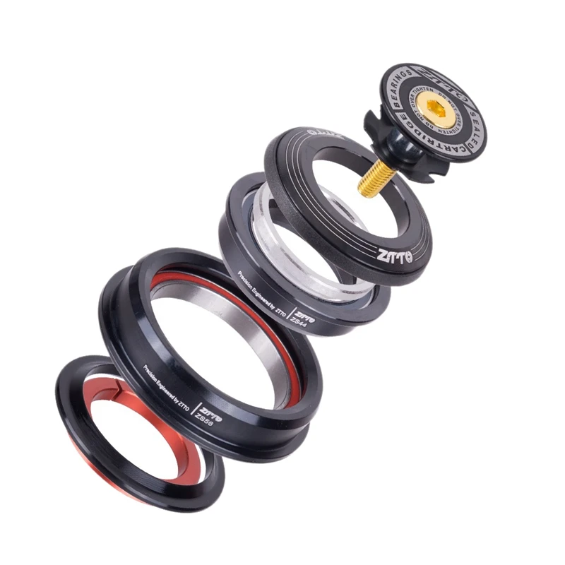 

ZTTO Mtb Bike Road Bicycle Tapered Headset 44Mm 56Mm Cnc 1 1/8 inch-1 1/2 inch Tapered Tube Fork Integrated Angular Contact Be