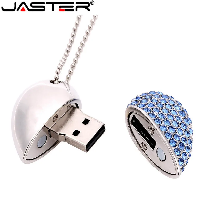 JASTER Алмазное сердце любовь USB флэш-накопитель 4 ГБ 8 ГБ 16 ГБ 32 ГБ USB 2,0 флэш-карта памяти подарочная сумка