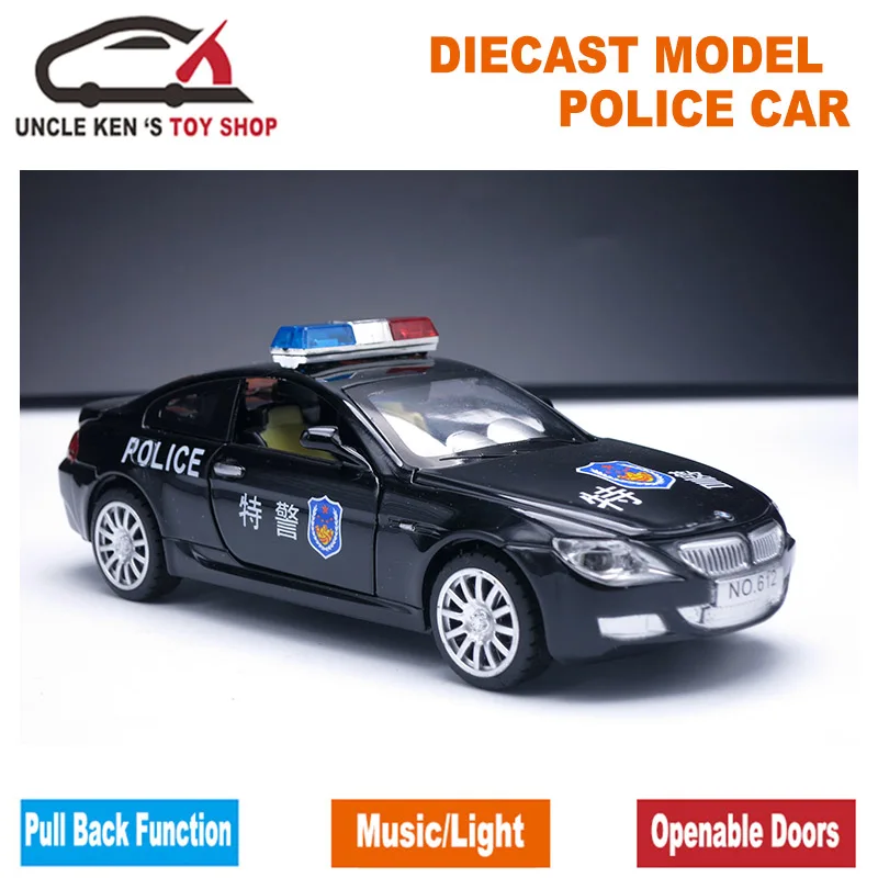  1/32 Scale Police Toy Model Car Metal car Diecast Models Boy Gift Toy With Openable Doors/Pull Back