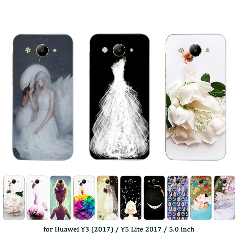 5.0&quot for Huawei Y3 2017 Clear TPU Y5 Lite Marriage Printed MT6737M CRO-L02 CRO-L22 Silicone Capa | Мобильные телефоны и