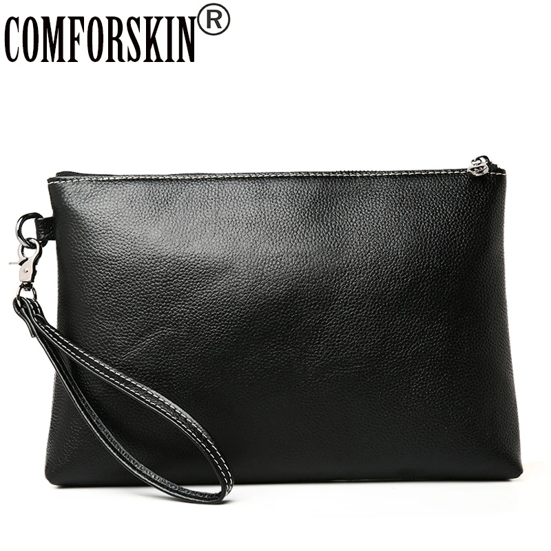 

Newest Luxury Soft Litchi Pattern Men Day Clutches Fashion Envelope Clutch Bag 2017 High Quality Cow Leather Practical Handbag