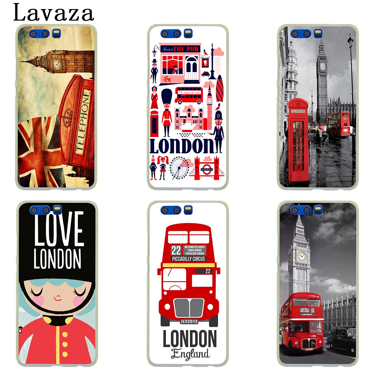 Жесткий чехол Lavaza London big ben Bus Для Huawei Y9 Y7 Prime 2018 2019 Honor 20 10 8 8A 8X 9X 9 Lite 7C 7X 7A Pro|phone cases|case