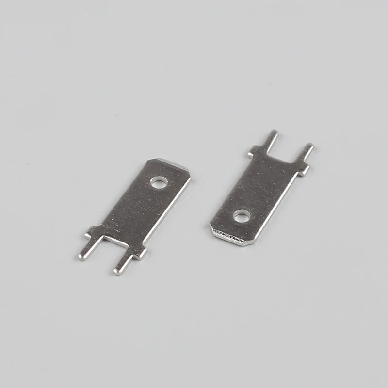 

100pcs6.3 Inserts Plug Spring Terminal PCB Solder lug type thickness 0.8 long legs ,250 PCB welding sheet