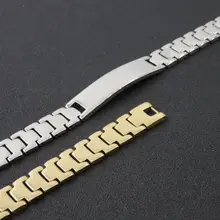 2 цвета 12 мм 20 см полированная нержавеющая сталь 316L Blacnk ID браслет цепочка для мужчин Мода DIY логотип ювелирные изделия