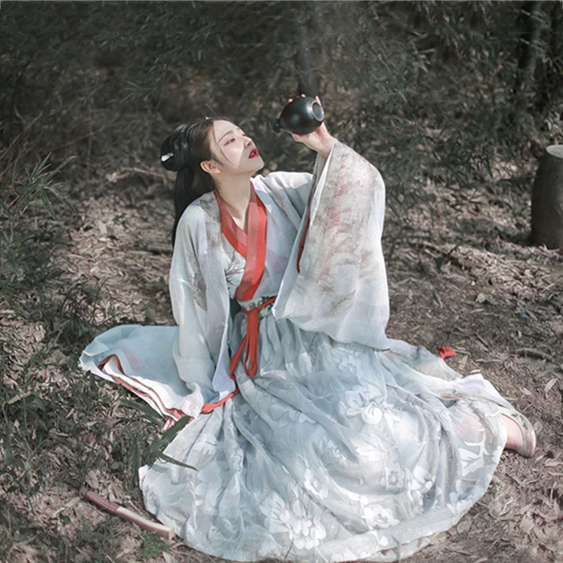 Традиционный костюм ханфу, китайские танцевальные костюмы, одежда для выступлений, Национальный костюм для женщин, платье феи, древняя одежда для девушек DN3442