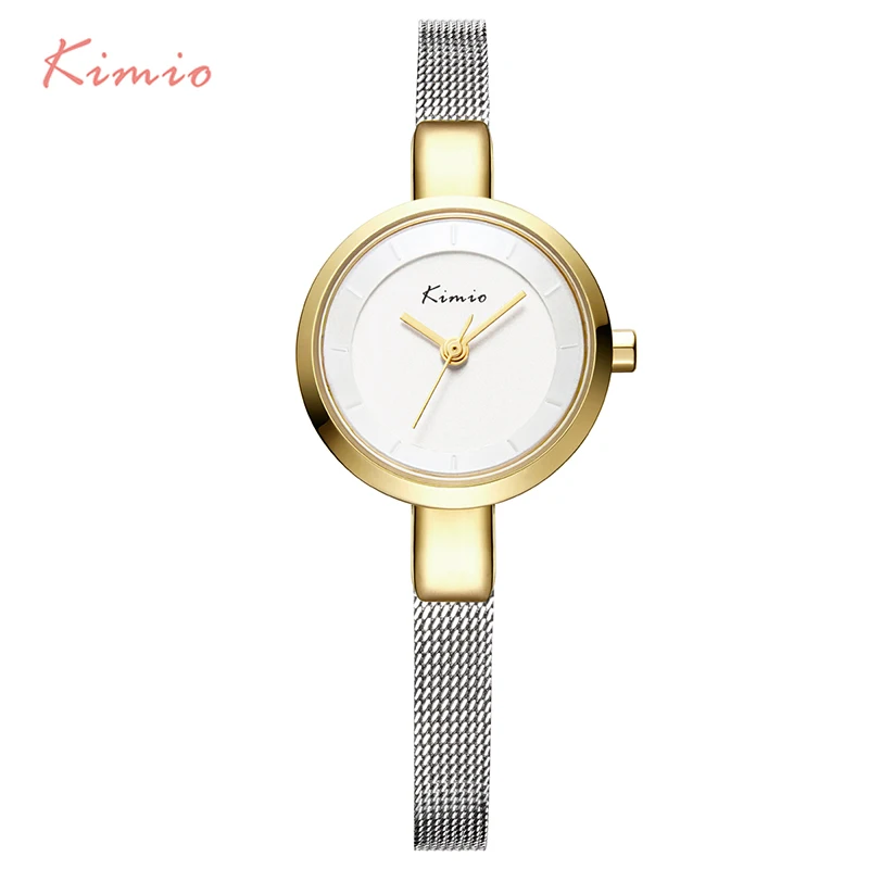 2016 New HOT Kimio Women s watches Stainless Steel fine mesh Quartz bracelet wristwatches women ladies