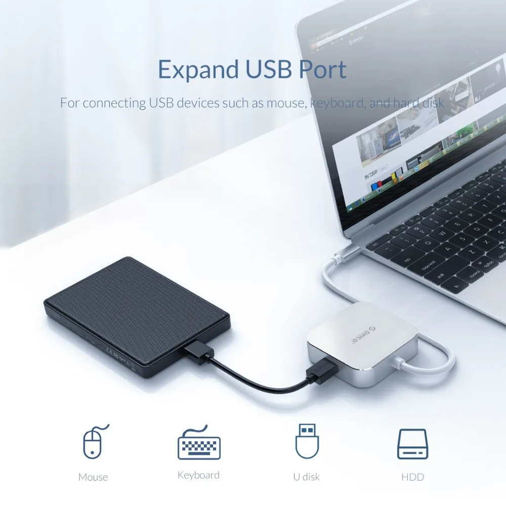 ORICO USB HUB USB C к HDMI/VGA/3,5 мм аудио адаптер Поддержка 4K @ 30 Гц/1080P @ 60 Гц для MacBook samsung Galaxy S10 Тип C USB 3,0 хаб