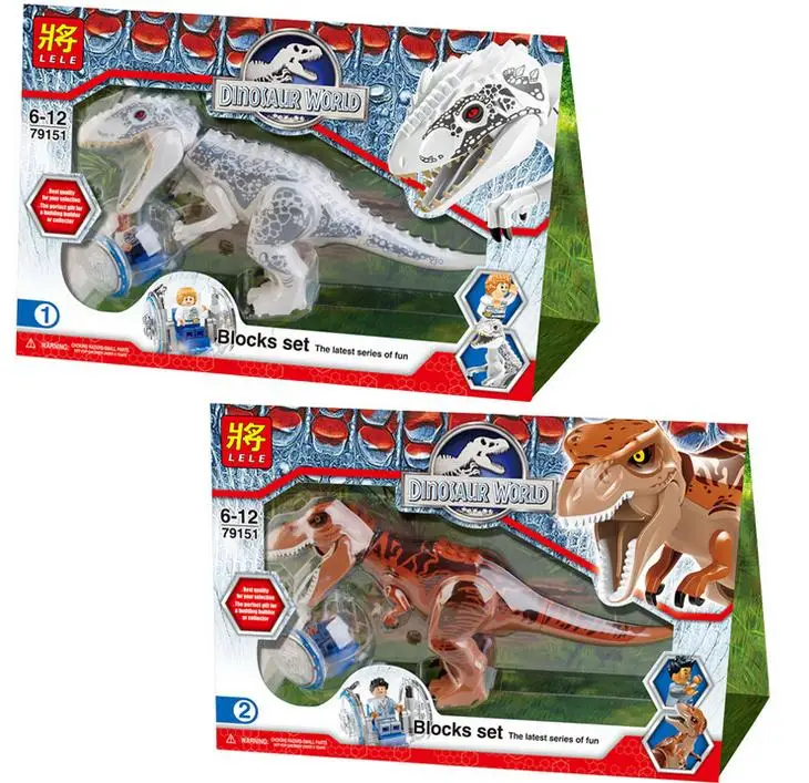 2 Pcs Jurassic World Indominus Rex T Rex Building Blocks Toys Dinosaur Hero Figure Heroes Figures Indominus Rexjurassic World Aliexpress