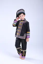 Мальчик Мяо костюмы хмонг одежда для традиционного китайского танца Костюм Китайский народный танец костюм для мальчика