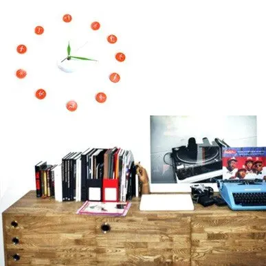 

Hot Wall clock Home Decorate & Accents DIY Adhesive Wall Clock DIY clock Free shipping