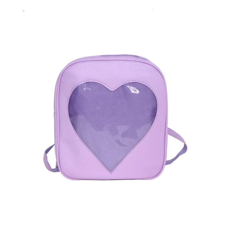

Miyahouse Love Heart Shape Candy Transparent Women's Backpacks School Bag For Teenager Girls PU Leather Female Ita Bag