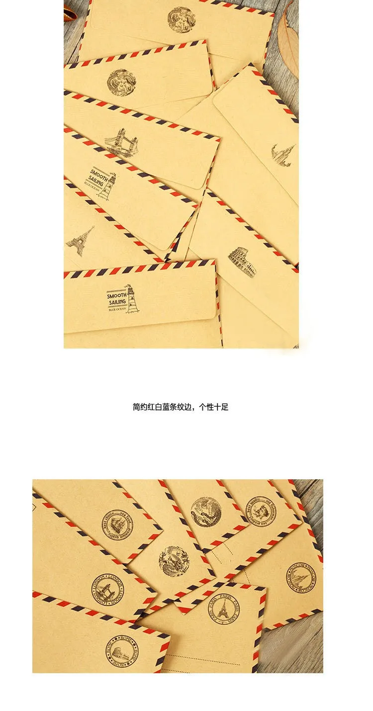 Купить 1 получить 1! Всего 2 шт.! Оберточная бумага в винтажном стиле марки дизайн конверт для авиапочты DIY подарок многоцелевой H0129